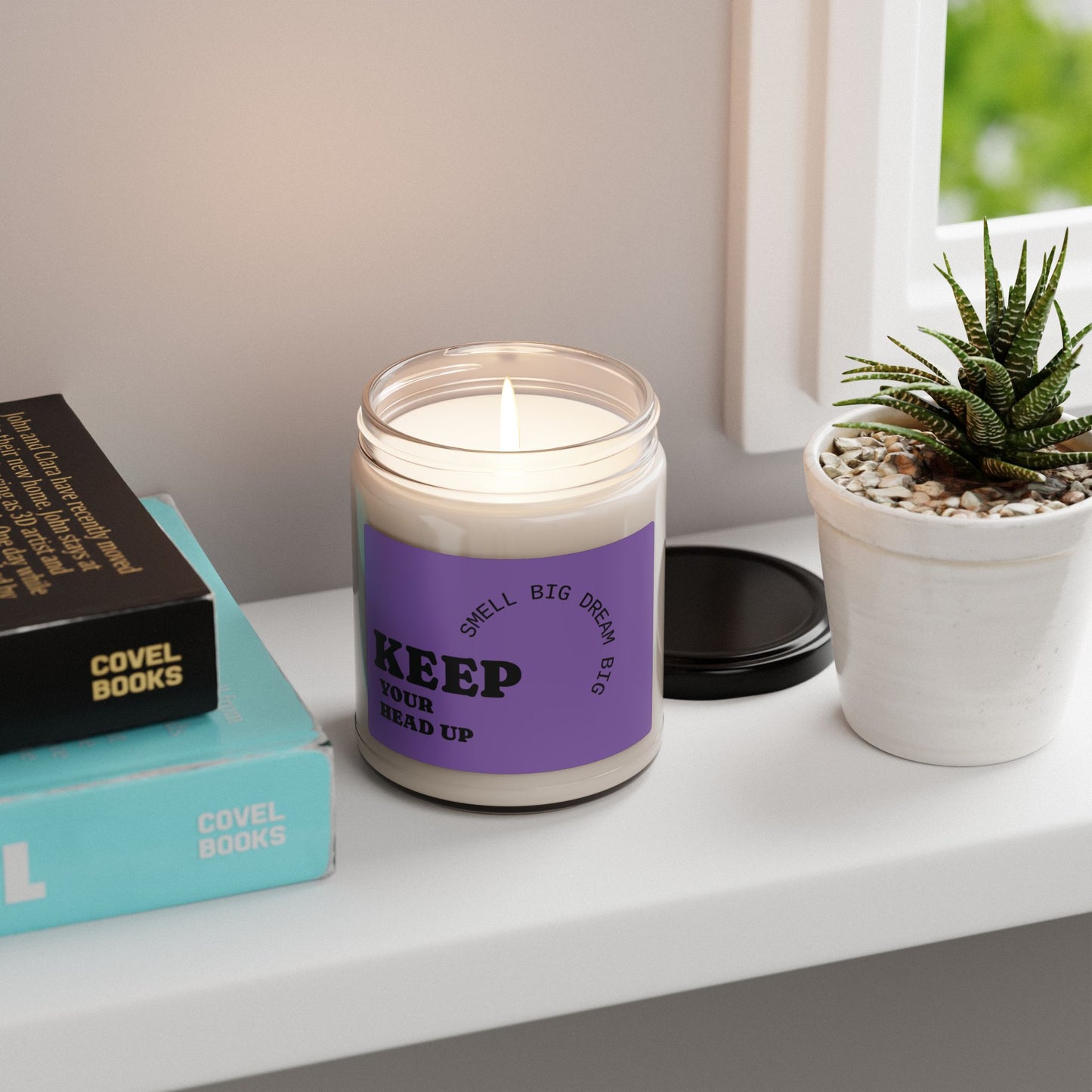 Keep Your Head Up Scented Candle, Motivational Soy Wax Gift for Stress Relief, Home Decor, Unique Birthday Present, Mindfulness Candle