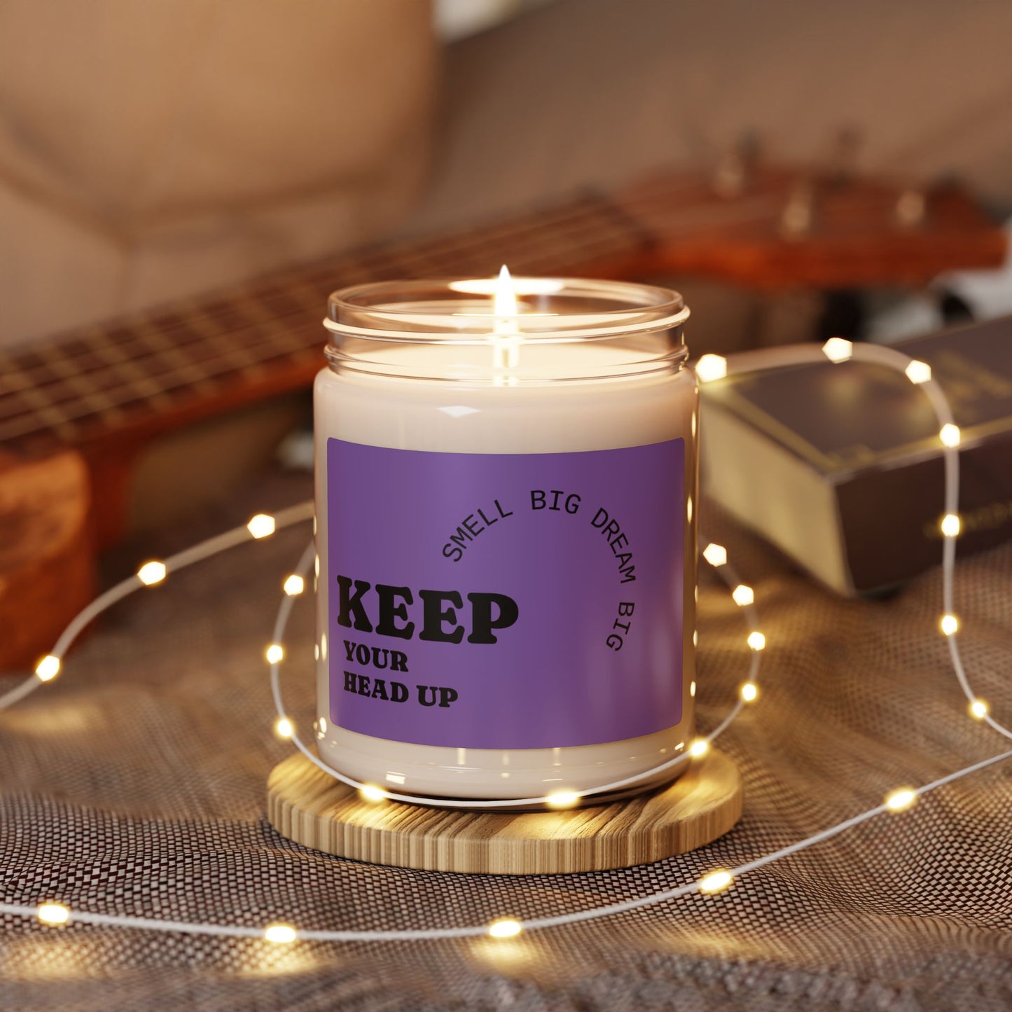 Keep Your Head Up Scented Candle, Motivational Soy Wax Gift for Stress Relief, Home Decor, Unique Birthday Present, Mindfulness Candle