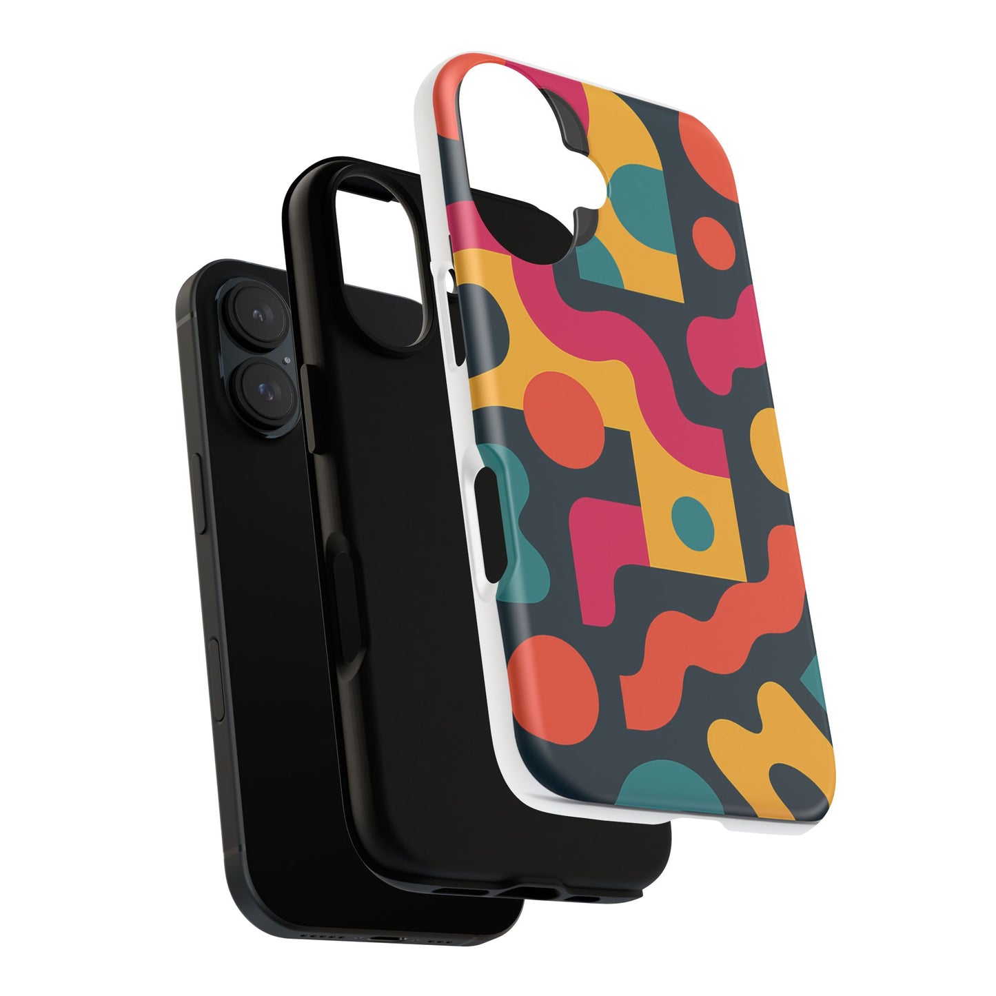 Colorful Phone Case with Abstract Design, Tough Phone Cover, Trendy Smartphone Accessory, Unique Gift for Her, Modern Tech Case