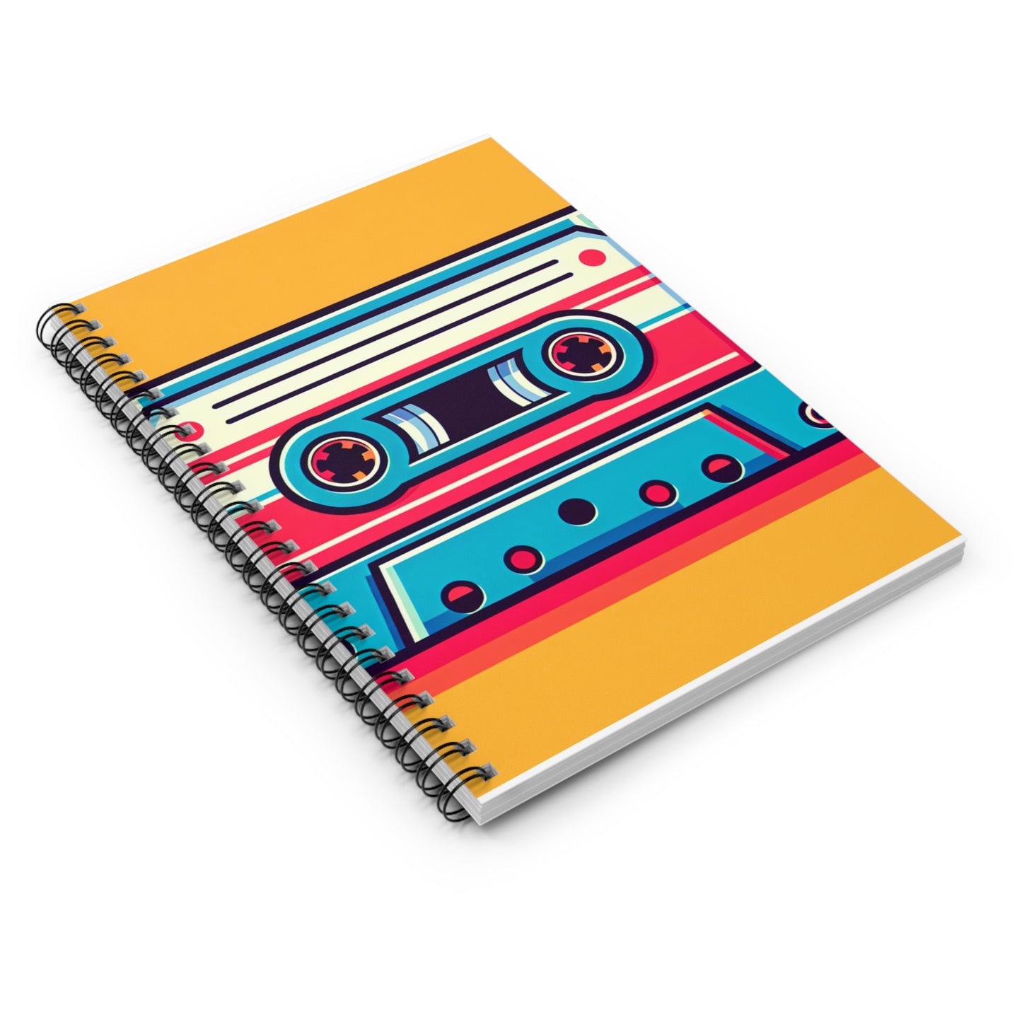 Retro Cassette Tape Spiral Notebook | Vintage Journal for Music Lovers, Gift for Students, Creative Writing, Doodle & Note Taking