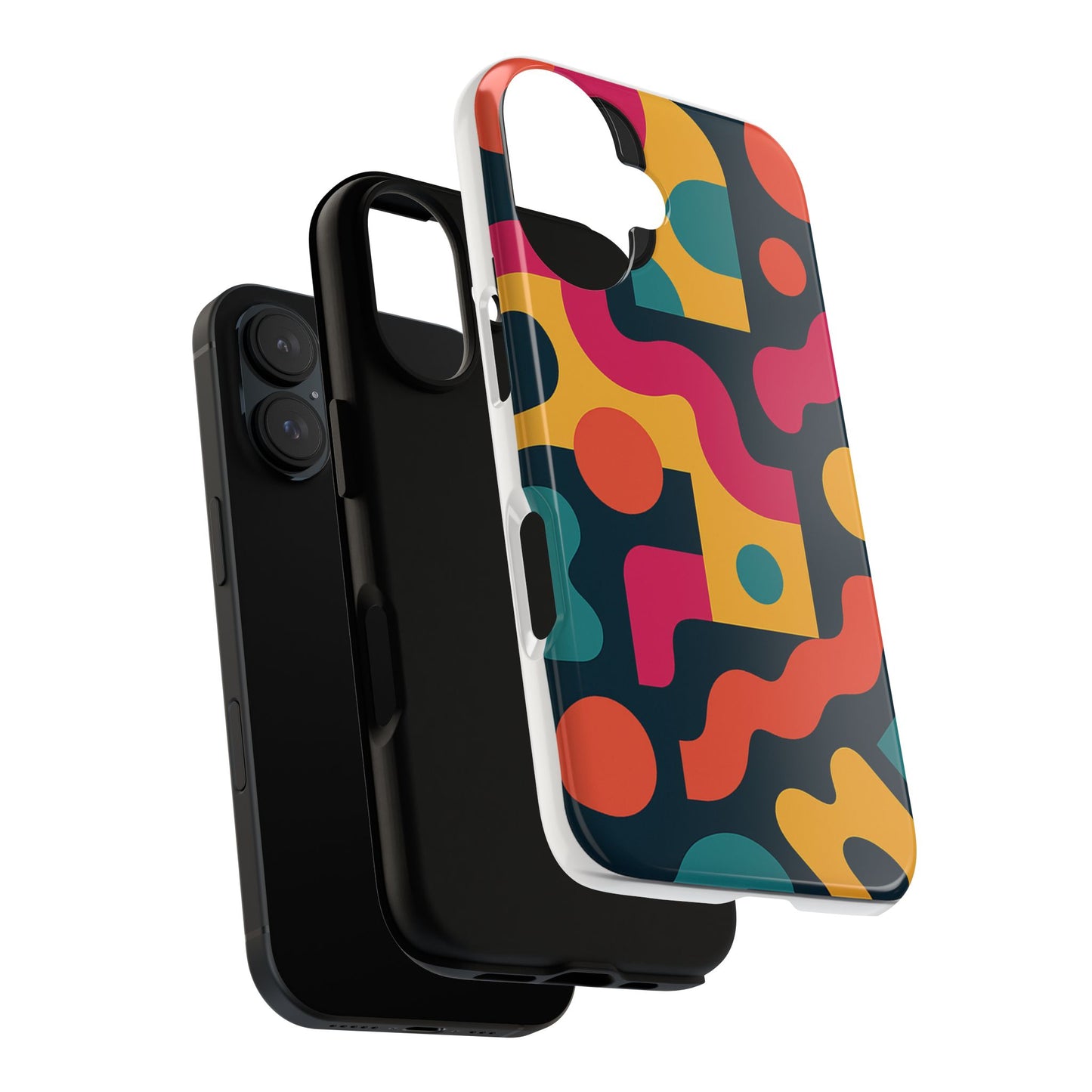 Colorful Phone Case with Abstract Design, Tough Phone Cover, Trendy Smartphone Accessory, Unique Gift for Her, Modern Tech Case
