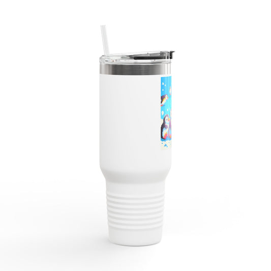 Penguin Insulated Travel Mug | 40oz | Fun Winter Beverage Holder for Outdoors & Gifts, Perfect for Holidays, Camping, Road Trips