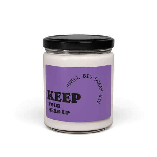 Keep Your Head Up Scented Candle, Motivational Soy Wax Gift for Stress Relief, Home Decor, Unique Birthday Present, Mindfulness Candle