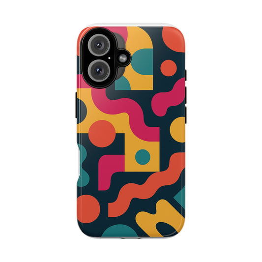 Colorful Phone Case with Abstract Design, Tough Phone Cover, Trendy Smartphone Accessory, Unique Gift for Her, Modern Tech Case